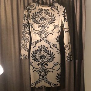 Long sleeve, mid though dress